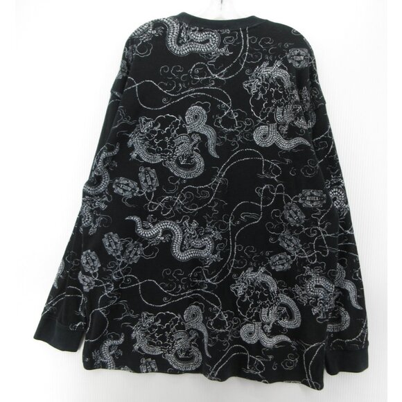 VINTAGE Avirex Sweatshirt XXL Thermal Waffle Dragon AOP Streetwear Y2K - Picture 6 of 10